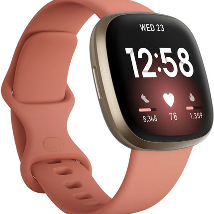 FITBIT Versa 3, Smartwatch (Pink Strap, Regular)