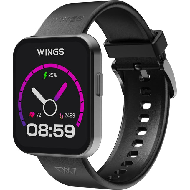 Wings Meta Smartwatch, 1.85" Hd IPS Display, Bt 5.3 Single Chip Calling, Top Smartwatch for Heart Rate Monitoring, 100+ Sport Modes