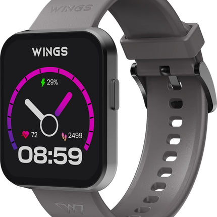 Wings Meta Smartwatch, 1.85" Hd IPS Display, Bt 5.3 Single Chip Calling, Top Smartwatch for Heart Rate Monitoring, 100+ Sport Modes