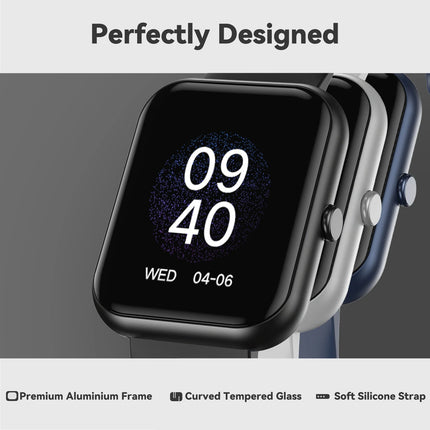 DIZO Watch D Plus with 1.85inch,550nits display&14 day battery (Blue Strap, Free Size)