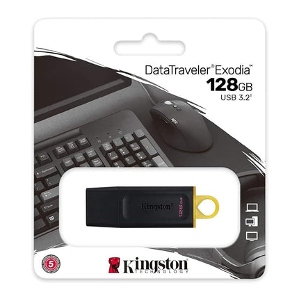 Kingston DataTraveler Exodia DTX/128 GB Pen Drive USB 3.2 Gen 1, Black - Unboxify