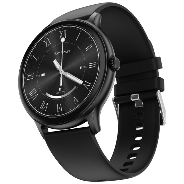 Fire-Boltt Phoenix Round Smart Watch 1.38″ HD Display with Bluetooth Calling, SpO2 & Heart Rate Monitor, 120+ Sports Modes, IP67 Waterproof, Fitness Tracker Smartwatch for Men & Women - Black