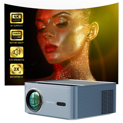 Lifelong Electronics PixelBeam Smart Projector | Android, 1080P Full HD Native & 4K Ultra HD Support | 7500 Lumens | for Room & Outdoors | All OTT Apps | WiFi/BT, Mirroring, USB, HDMI, Speakers