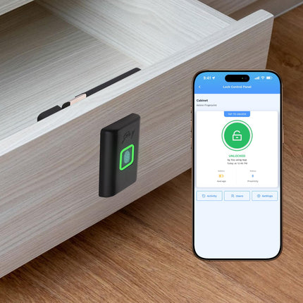 Godrej Smart Cabinet Lock| Biometric - 360° Fingerprint, 100 Fingerprints| Bluetooth| Mobile App | Passage Mode | Advantis Astron| 1st Made in India Digital Furniture Lock| Black
