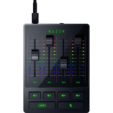 Razer Audio Mixer All-in-One Analog Mixer for Broadcasting & Streaming: 4-Channel Interface & Mute Buttons - XLR Input w/Preamp - Plug & Play - Chroma RGB - RZ19-03860100-R3M1