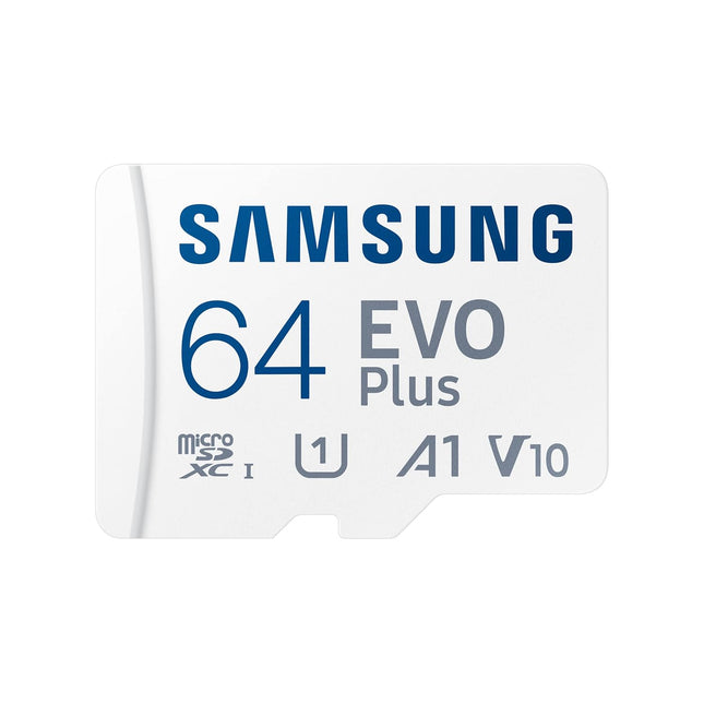 Samsung EVO Plus 64GB Micro SDXC w/SD Adaptor, Up-to 160MB/s, Expanded Storage for Gaming Devices, Android Tablets and Smart Phones, Memory Card, MB-MC64SA/IN