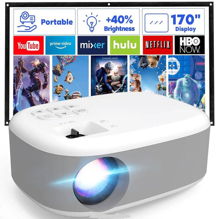 MEGAWISE Andriod 5G WiFi Projector Home 4K Support 1080P Smartphone Full HD Portable Builtin YouTube Other Apps Auto Keystone 4000 Lumens 200" Screen Compatible 4K TV Stick (MP36)