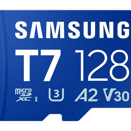 Samsung T7 microSDXC, 128GB, 170 MB/s Read, A2, U3, V30, Memory Card for Gamers & Video Creators, Compatible with Smartphone, Tablet, Laptop, Action Camera, Drone & Gaming Console (MB-MB128T/WW)