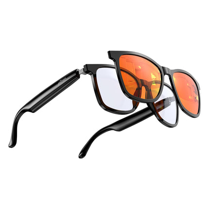 pTron Orbis Urban Smart Clip-On Smart Glasses w/Bluetooth V5.4, Open Ear Music, Handsfree Calls, Protects Eye from Blue Light Emitted from Digital Screens, 8Hrs Playtime, Connect with Phones