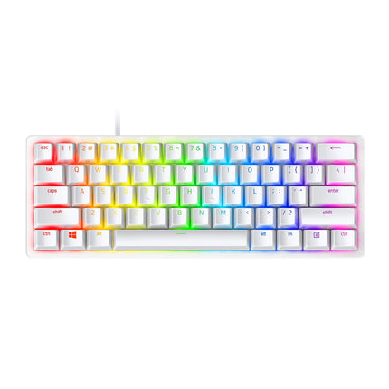 Razer Huntsman Mini - Mercury Edition - 60% Optical Gaming Keyboard (Linear Red Switch, White) I RGB Customizable backlighting - RZ03-03390400-R3M1