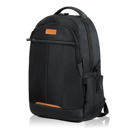 hoi polloi Premium Laptop Backpack for Men and Women, 15.6" Office Laptop Bag with Separate iPad Pocket upto 11", 27.6L Capacity, Water Resistant Polyester (Black, HPXL0002)