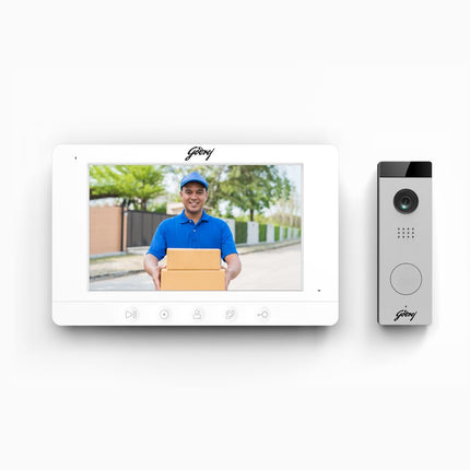 Godrej Security Solutions ST NeX Pro 7" SeeThru Video Door Phone | WiFi Mobile Connectivity | 120° Camera with Angular Bracket | 2MP HD Resolution | Night Vision | Touch Buttons, Electric Lock Control
