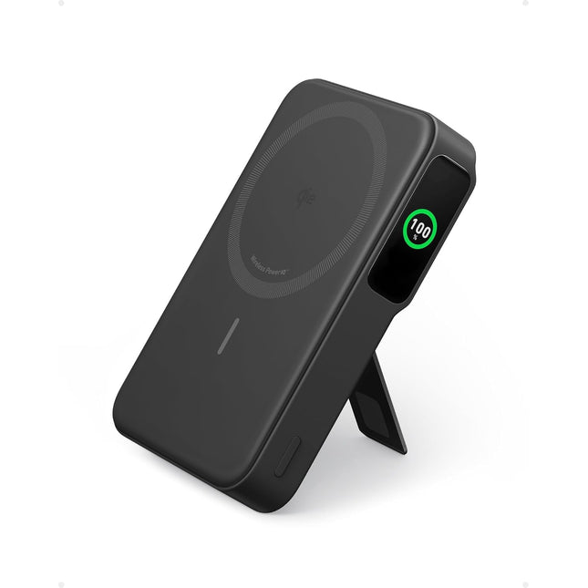 Anker MagGo Power Bank, Qi2 Certified 15W Ultra-Fast MagSafe-Compatible Portable Charger, 10,000mAh Battery Pack with Smart Display and Foldable Stand, For iPhone 15/14/13/12 Only