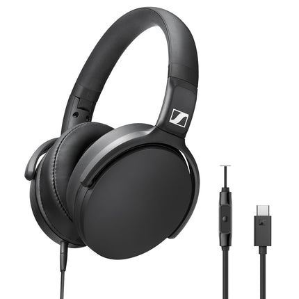 Sennheiser HD 400U Wired Over-Ear Headphones with Mic, USB-C, Dynamic Bass Sound, Foldable Lightweight Design, Noise Isolation and One-Button Call Control, Black
