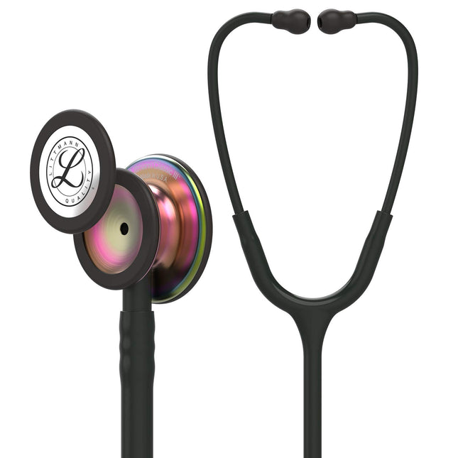 3M Littmann Classic III Monitoring Stethoscope, Rainbow-Finish Chestpiece, black stem and headset, Black Tube, 27 inch, 5870 (BRAND NEW/SEALED)