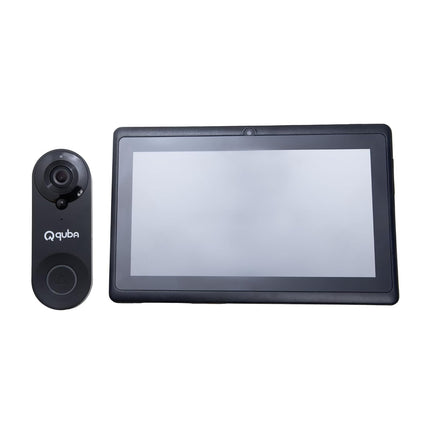 Quba Qdoor+ (Qeye WiFi Video Door Bell + QVIEW Portable Screen Combo) | 2MP 1080P HD Camera with 7 Inch Display, WiFi Control | Two Way Audio | Motion Sensor | Portable Screen | x2 Year Warranty