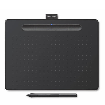 Wacom Intuos Medium CTL-6100WL/K0-CX Bluetooth Graphics Drawing Tablet, Portable for Teachers, Students and Creators, 4 Customizable ExpressKeys, Compatible with Chromebook Mac OS Android and Windows – Black