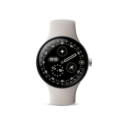 Google Pixel Watch 4 (41mm) - Android Smartwatch with Heart Rate and Sleep Tracking - 30-Hour Battery - Fitness Tracking - Google AI - Polished Silver Aluminum Case - Porcelain Active Band - Wi-Fi