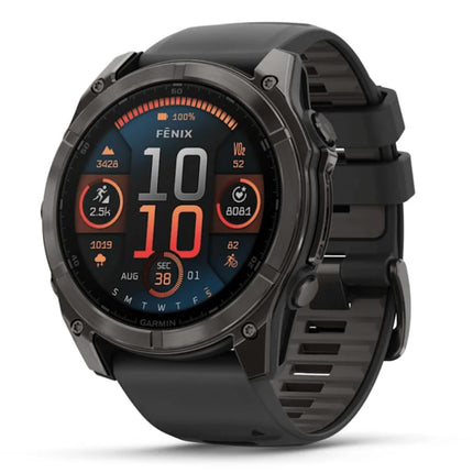 Garmin Fenix 8 51mm, AMOLED, Sapphire, Titanium, Black/Pebble Grey Band, Black - Unboxify