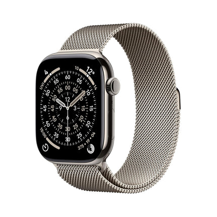 Apple Watch Series 11 GPS + Cellular 46mm Natural Titanium Case with Natural Milanese Loop - S/M