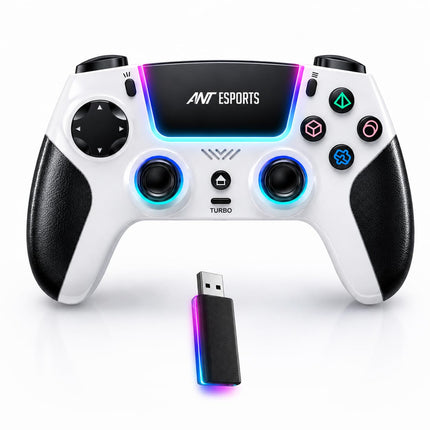Ant Esports SUPRENOVA RGB 3-Mode Wireless Gaming Controller,1000Hz HallSense Precision Joysticks,BT,2.4GHz & Wired,Macros,Touchpad,Fast Type-C Charging, PS4, Mobile, Android TV, PC & Console Gaming
