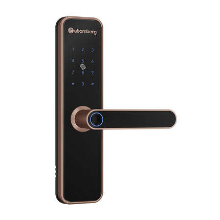 Atomberg Azhero Smart Door Lock | 6 Ways Unlocking | Fingerprint | PIN | Remote OTP | NFC Card | Atomberg App (Data Stored in India) | Key | Free Installation (Rose Gold)