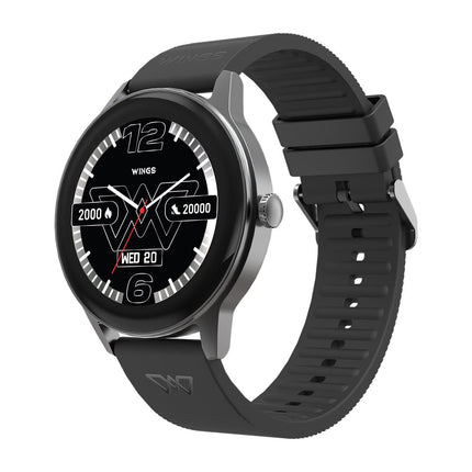 Wings Platinum Smartwatch with 1.39” HD IPS Display 110+ Workout Modes, 200+ Watchface, powerful 260mah Battery, 7 Days Battery Life, advanced Bt 5.3 Calling 24/7 Health Monitoring, Ai Voice Assistant