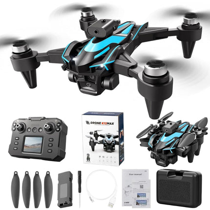 K12 Max RC Drone Professional Aerial Photography Aircraft Three-Camera Obstacle Avoidance Foldable Quadcopter Toy Gift Drone (REFURBISHED)