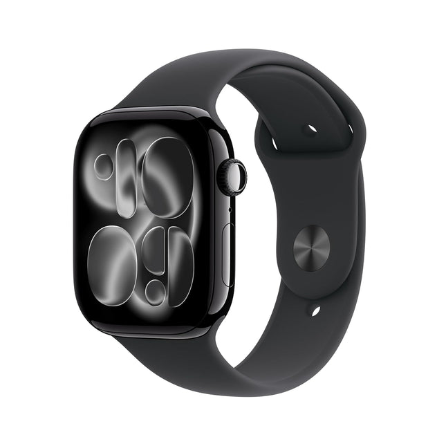 Apple Watch Series 11 GPS + Cellular Jet Black Aluminium Case with Black Sport Band - S/M