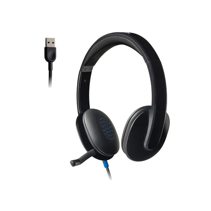 Logitech H540 Stereo Wired On Ear Headphones with Mic with Noise-Cancelling USB, On Ear Controls, Mute Indicator Light, Pc/Mac/Laptop - (Black)