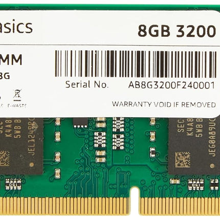 Amazon Basics DDR4 3200 MHz 8 GB Laptop RAM Memory |SO-DIMM Form Factor | High-Speed Performance | Energy Efficient | Easy Installation