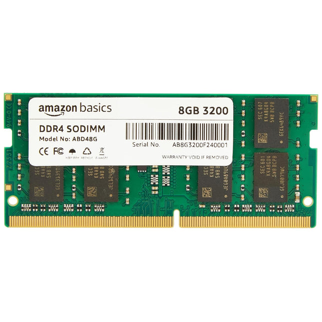 Amazon Basics DDR4 3200 MHz 8 GB Laptop RAM Memory |SO-DIMM Form Factor | High-Speed Performance | Energy Efficient | Easy Installation