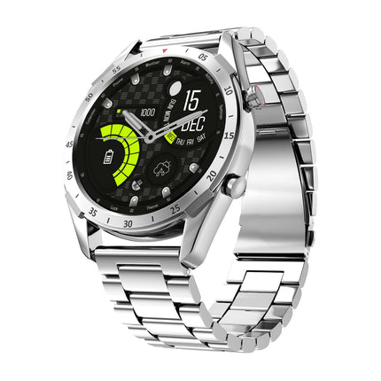 Vibez by Lifelong Sigma 1.39, Luxury Smartwatch with Metal Case & Stainless-Steel Strap, 360 * 360 px High Resolution with 60Hz Refresh Rate, Bluetooth Calling & Health Monitoring (VBSW2142, Silver)
