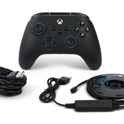 PowerA Advantage Wired Gaming Controller with Lumectra + RGB LED Strip for Xbox Series X/S, Xbox One, PC, Windows 10/11 with Vivid LED Lighting, Black (Officially Licensed)
