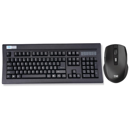 TVS Electronics Platina Wireless Mechanical Keyboard & Mouse Combo | Adujustble Tilt Legs | Laser-Etched Key Caps | Optical Adjustable DPI 1600 | 50M Keystroke | 10M Range | 1-Year Warranty | Black