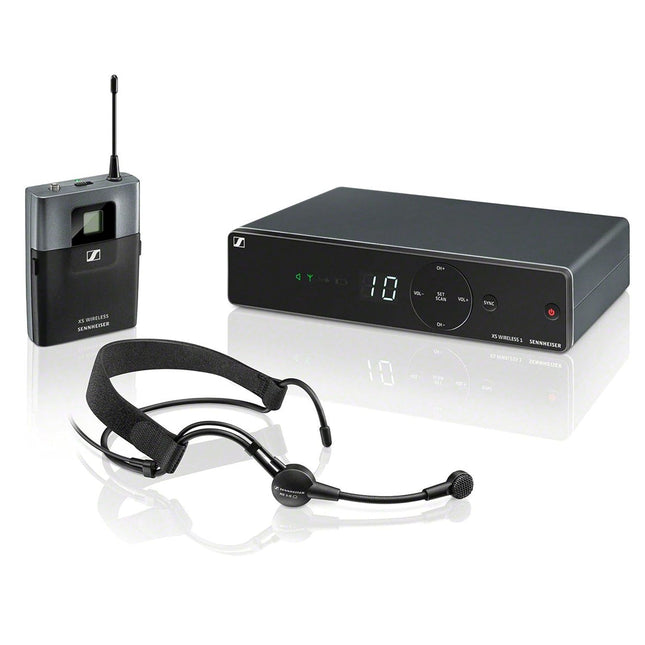 Sennheiser XSW 1‑ME3‑A Wireless Headset Microphone System | ME 3 Cardioid Headset | True Diversity Receiver | 10 Compatible Channels | Ideal for Fitness Instructors, Stage Performers & Presentations