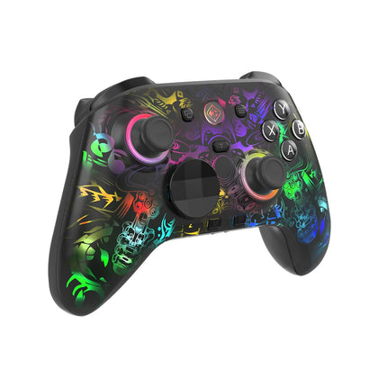 Cosmic Byte Lumora Tri-Mode Controller with Stealth Black RGB-Reveal Design, Hall Effect Joysticks & Triggers, Mechanical Buttons, 1000Hz Polling Rate, 6-Axis Gyro, Windows Software, 3.5mm Audio Jack, Macro & Turbo, 1300mAh Battery
