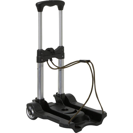 Bigapple Aluminium Alloy, Plastic Portable Platform Hand Trolley, Heavy Duty 2 Wheel Solid Construction Utility Cart Compact and Light Weight with 40kg Loading (Black)