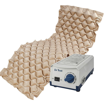 Dr Trust USA Anti-Decubitus Bubble Air Mattress for Patients, Bed Sores Prevention, Comfortable Sleep Inflatable Pad with Pump - 343 (Brown)