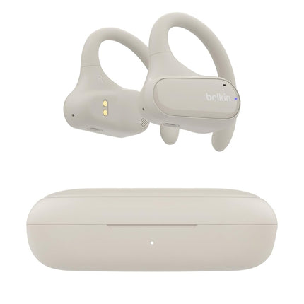Belkin SoundForm ClearFit Open-Ear Wireless Earbuds, Lightweight Sport Earphones, Bluetooth Compatible w/Long-Lasting Comfort, IPX5 Waterproof for iPhone, Hiking, Biking, Running, & More - Sand