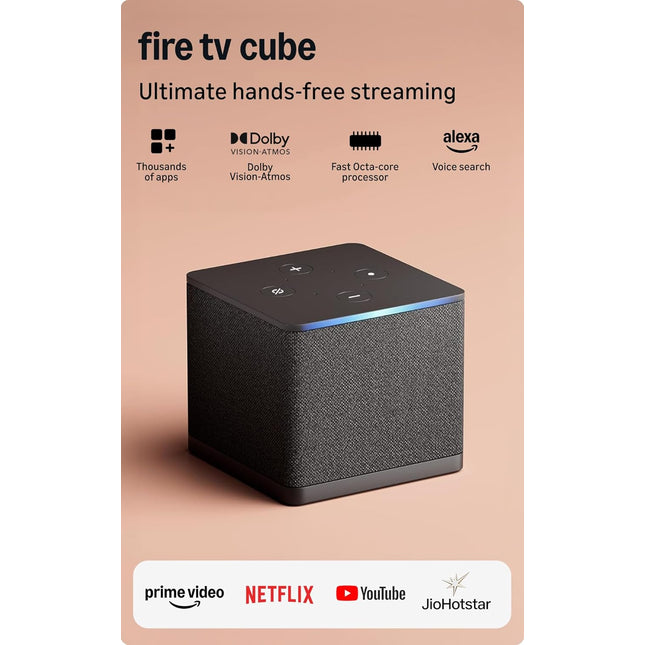 Amazon Fire TV Cube | Hands-free streaming device with Alexa, Wi-Fi 6, 4K Ultra HD (Without Remote and Power Adaptor)