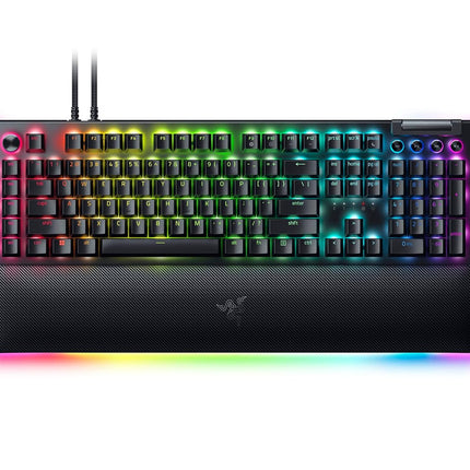 Razer BlackWidow V4 Pro Smartchoice Mechanical Gaming Keyboard, Green Switch Clicky Keys, RGB Chroma Backlit, Programmable Macro Dial, Magnetic Wrist Rest, USB Wired, Anti-Ghosting, US Layout