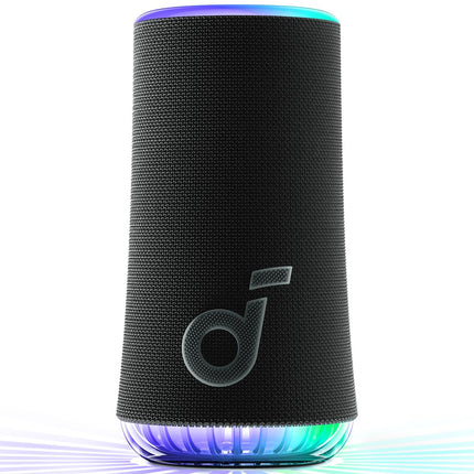Soundcore by Anker Glow Portable Speaker with 30W 360° Sound, Synchronized Radiant Light, 18H Playback, Customizable Eq and Light Show, and Ip67 Waterproof - Black, Bluetooth