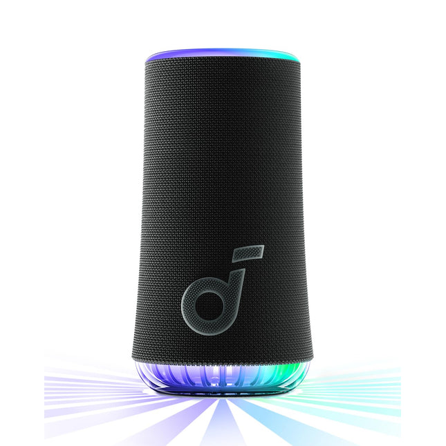 Soundcore by Anker Glow Portable Speaker with 30W 360° Sound, Synchronized Radiant Light, 18H Playback, Customizable Eq and Light Show, and Ip67 Waterproof - Black, Bluetooth
