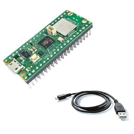 Raspberry Pi Pico W with Headers Soldered & USB Cable | RP2040 Dual-Core Cortex M0+ | 2.4GHz WiFi | 2MB Flash | Microcontroller Development Board - Unboxify