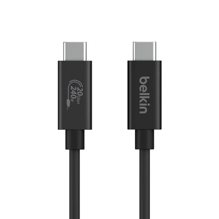 Belkin USB4 Cable, 240W Charging, 40Gbps, 1.2M (4ft) - Black - Unboxify