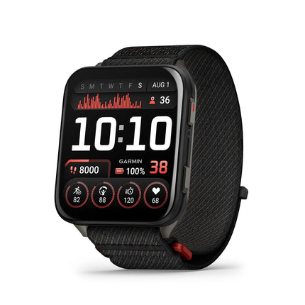 Garmin® Venu® X1, Thin and Lightweight GPS Smartwatch, AMOLED Display, Advanced Health and Fitness Features, Black with Slate Titanium Caseback and Black ComfortFit Nylon Band - Unboxify