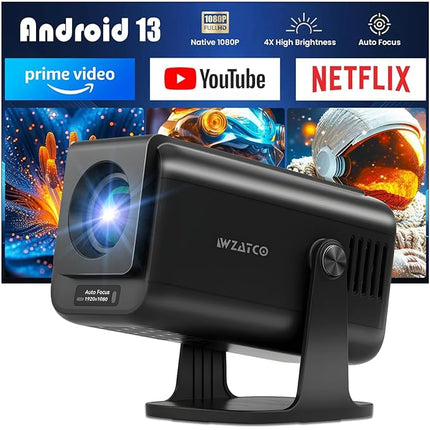 WZATCO Yuva Go Pro Fully Automatic Native 1080P Android 13.0 Smart Projector, Auto Focus, Auto 4D Keystone, 12000 Lumens, 4K HDR Support, Rotatable Design, WiFi 6 & BT, Screen Mirroring, ARC - Unboxify