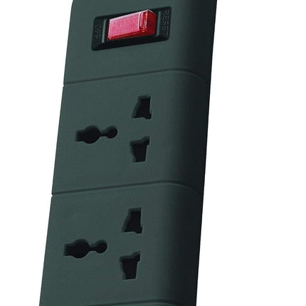 Belkin 3-Socket Extention Board with Surge Protector Universal Socket with 5Ft (1.5-Meter) Heavy Duty Cable Overload Protection, Comes with 5 Years Manufacturer Warranty, Grey Color, 350 Volts