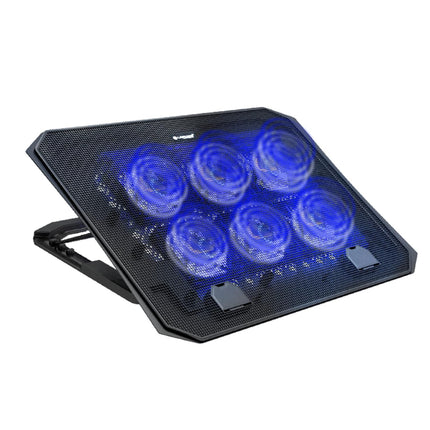 Lapcare Chillmate Pro LCP113 Black | USB Power Supply | 5 Adjustable Positions | 6 Fans | 2 USB Port 2.0 for Multiple Device Usage | Heat Dissipation | Fans Speed 1800-2200Rpm